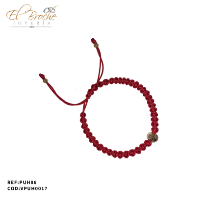 Pulsera de Hilo Roja con Piedras de Oro